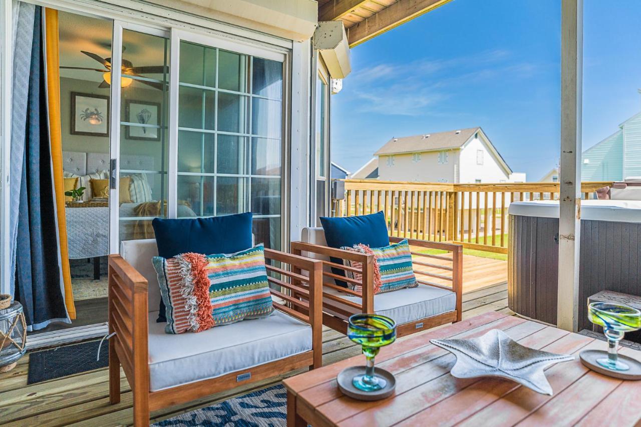 Hot Tub - Ocean Views - Steps To Private Beach - Quiet Location Galveston Exterior foto